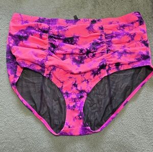 Torrid Pink and Purple Tie-Dye Swim Bottoms